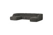 Miniature Canapé en U 339 cm chenille gris/noir chiné Sloping 1