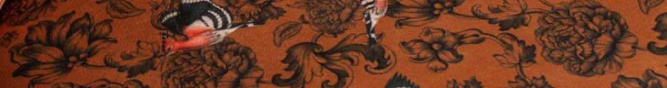 Mise en avant matière Canapé en velour imprimé fenix Sara