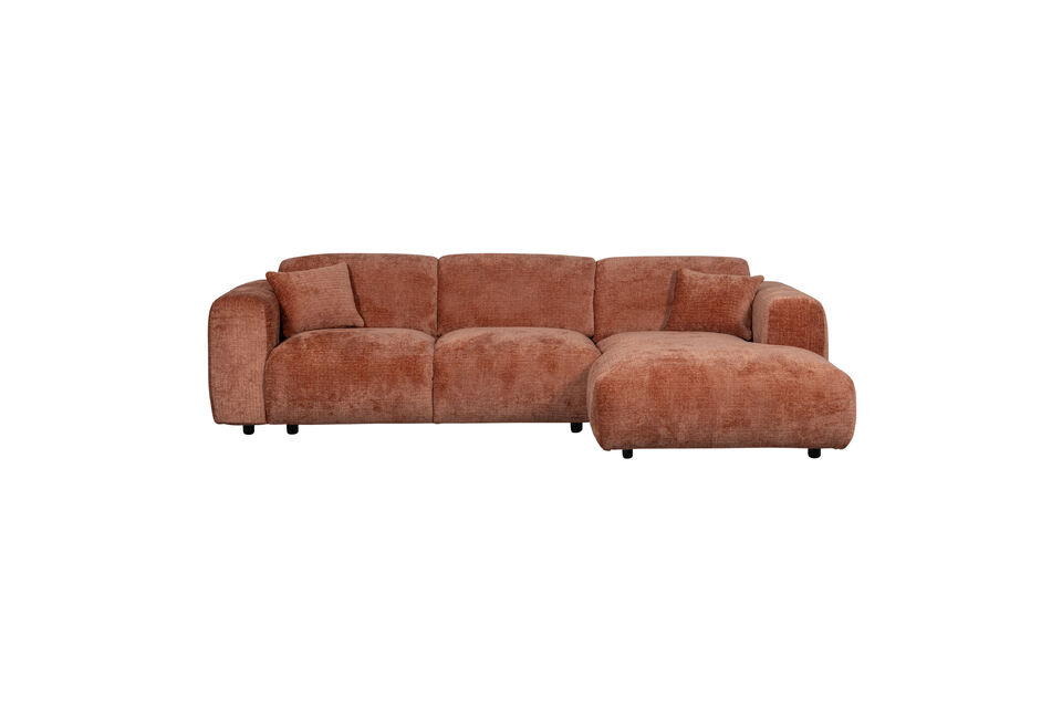 Chaise longue confortable Recouverte d\'un tissu chenille luxueux De belles formes arrondies