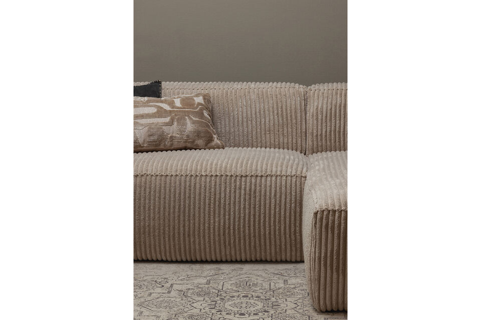 Canapé méridienne robuste Revêtu d\'un tissu côtelé large et texturé Protégé par un