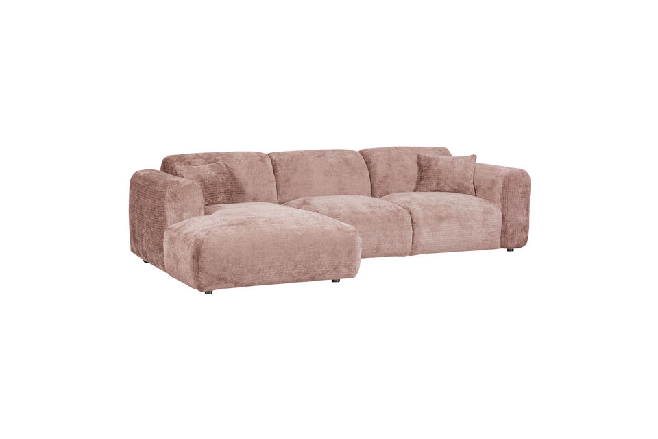 Chaise longue confortable Revêtement en tissu chenille luxueux Design aux formes arrondies