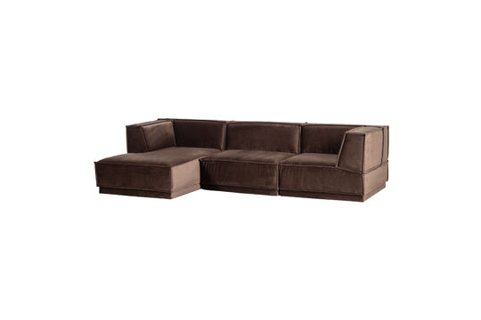 Voir la fiche produit canapé méridienne gauche velours marron Manu Canapé méridienne gauche velours marron Manu