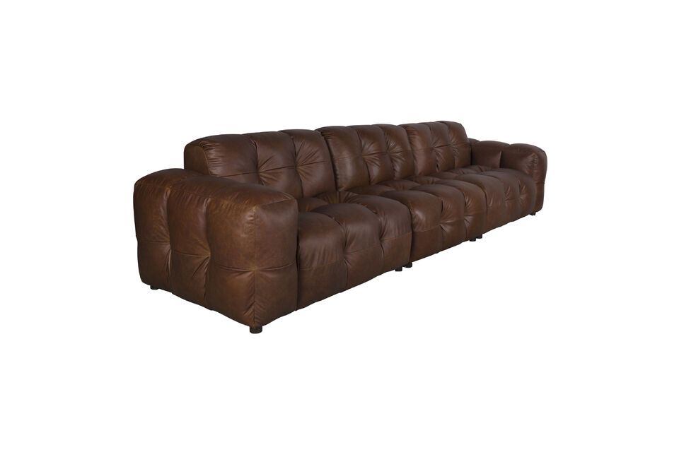 Canapé modulaire 4 places en cuir marron Hackman DutchBone
