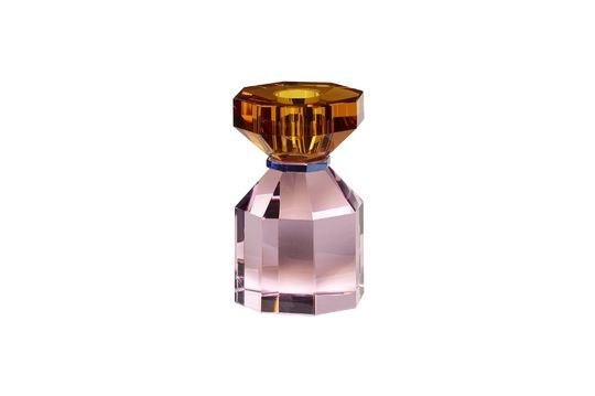 Candelabro de cristal naranja y rosa Gema Clipped