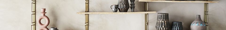 Descriptivo Materiales  Candelabro de gres naranja Loop