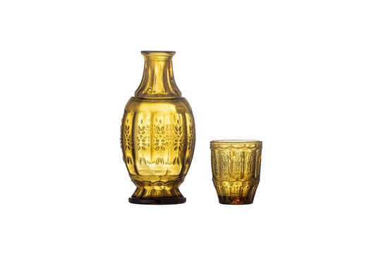 Carafe et verre (Set de 2) en verre jaune Theon