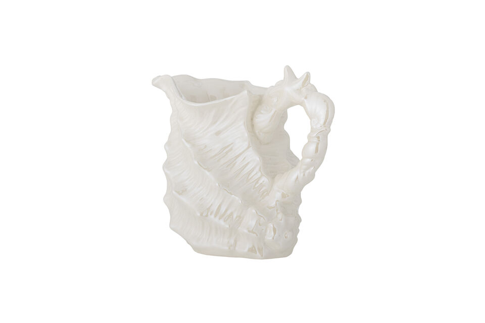 Caraffa D12,5xH18 cm in gres bianco Shellie - 4