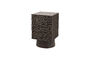 Miniature Carved nightstand mango wood walnut Crumble Clipped