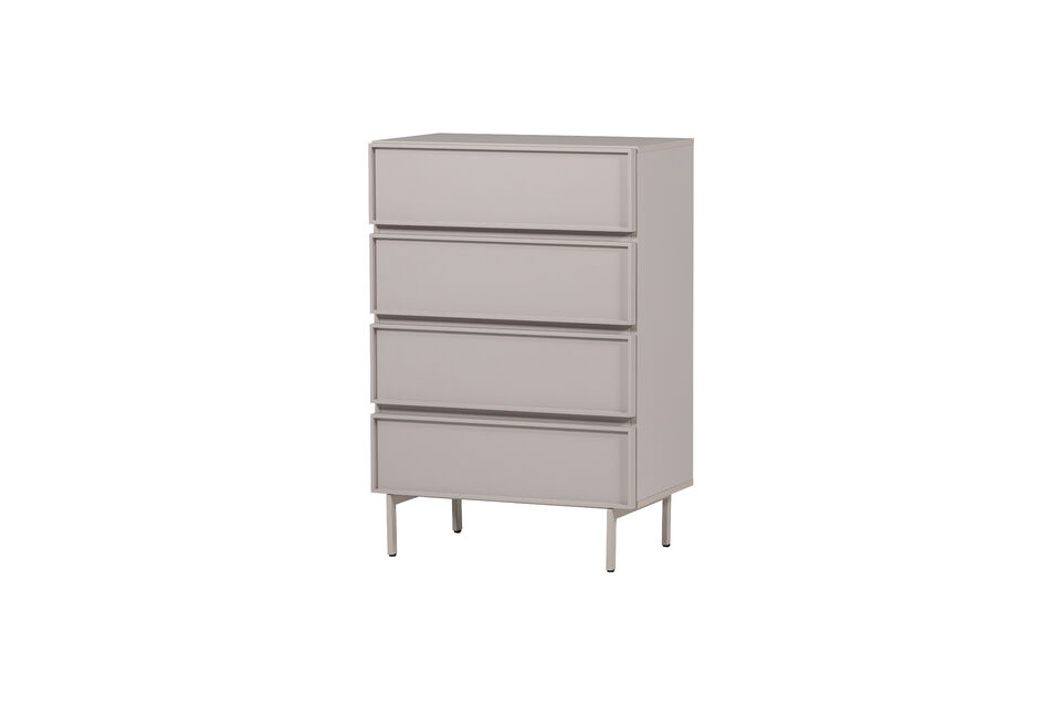 Cassettiera 4 cassetti melamina/MDF sabbia TOURS Woood