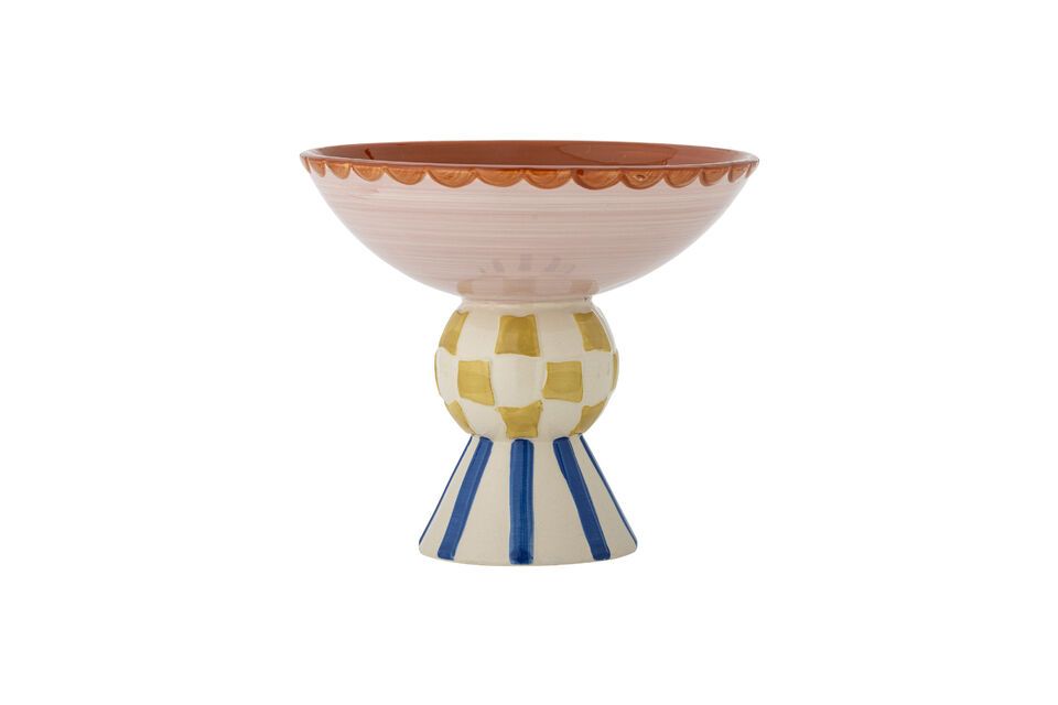 Le centre de table Bob de Bloomingville est fabriqué en grès et peint à la main en rose