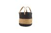 Miniatura Cesta de yute beige y negra con asas Tripola 1