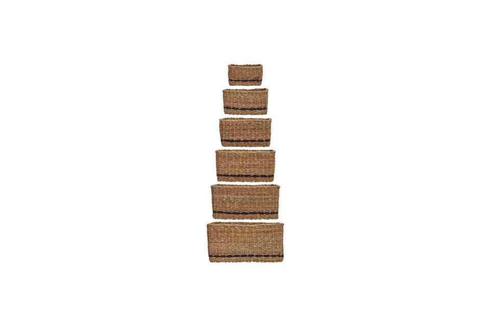 Cestas de almacenaje, set de 6, alga marina natural, HDSquares House Doctor