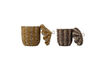 Miniatura Cesti con coperchio set di 2 in erba marina multicolore Cikkeline 5