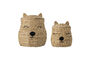 Miniatura Cesto con coperchio Set di 2 in giacinto d'acqua naturale Berny Foto ritagliata