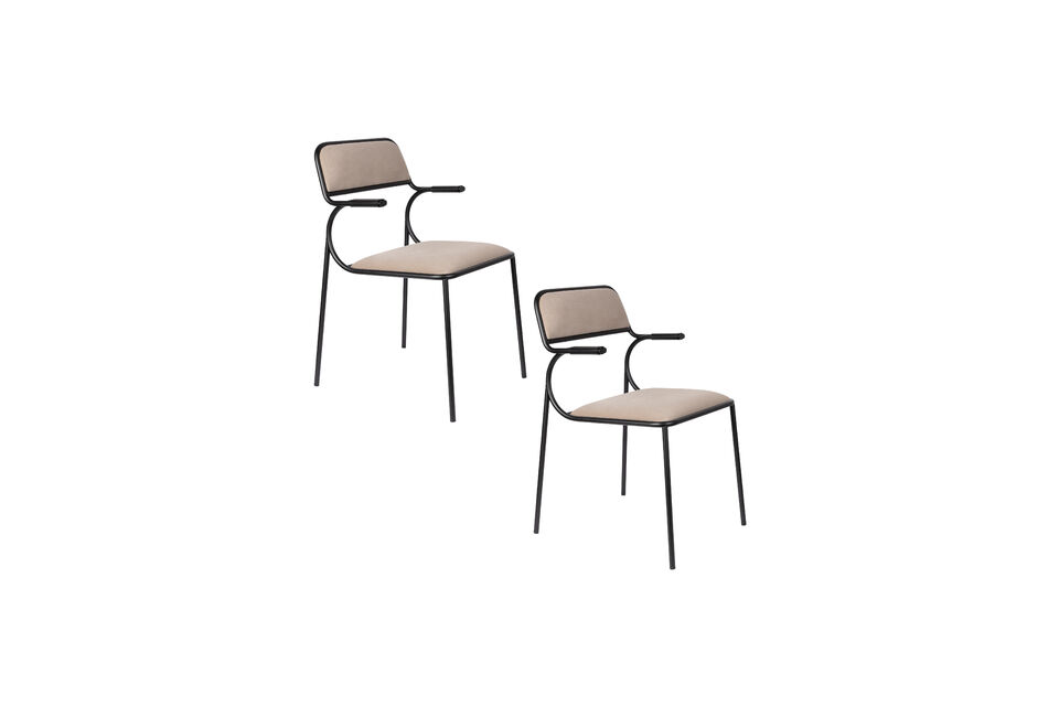 Lean back into the soft velvet upholstery of the seat and backrest