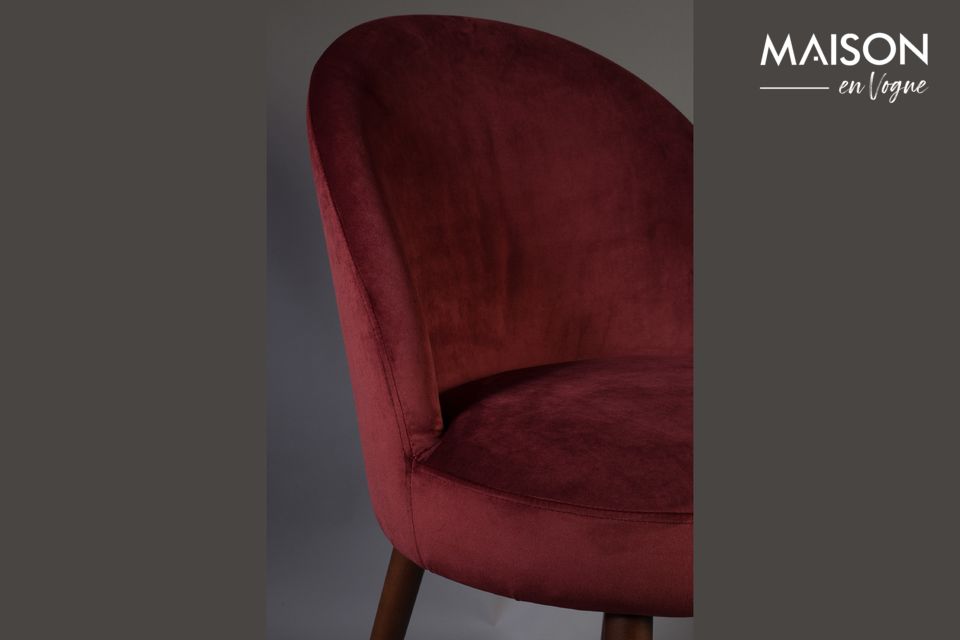 Chaise Barbara en velours rouge - 5