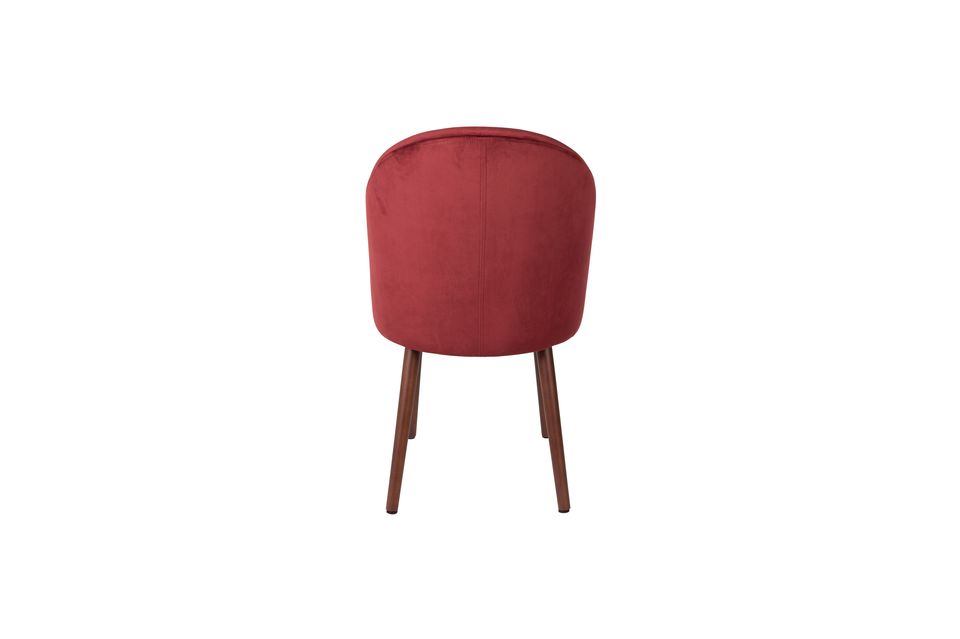 Chaise Barbara en velours rouge - 7