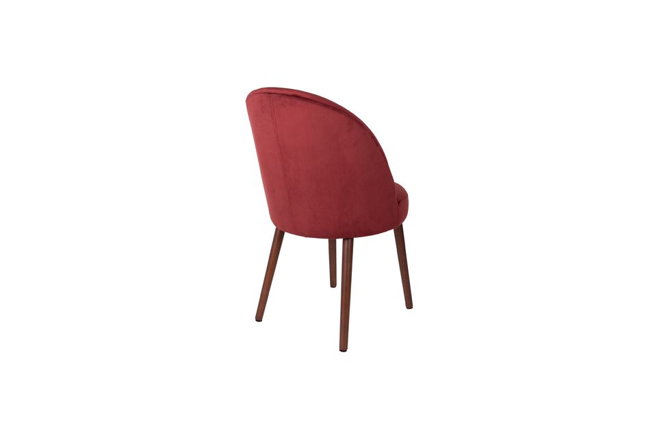 Chaise Barbara en velours rouge - 8