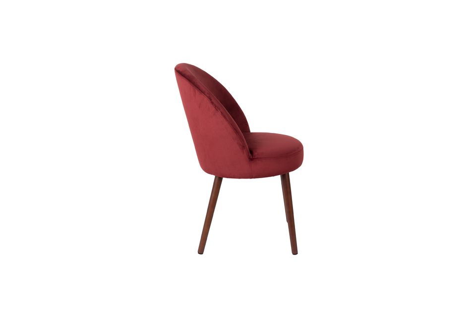 Chaise Barbara en velours rouge - 9