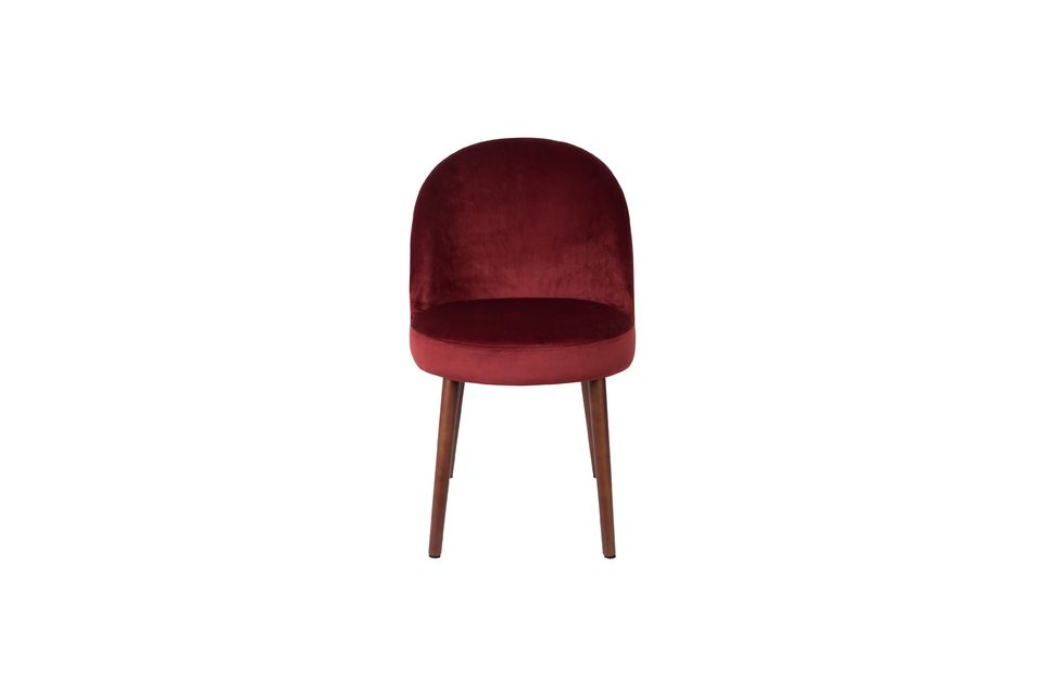 Chaise Barbara en velours rouge - 10