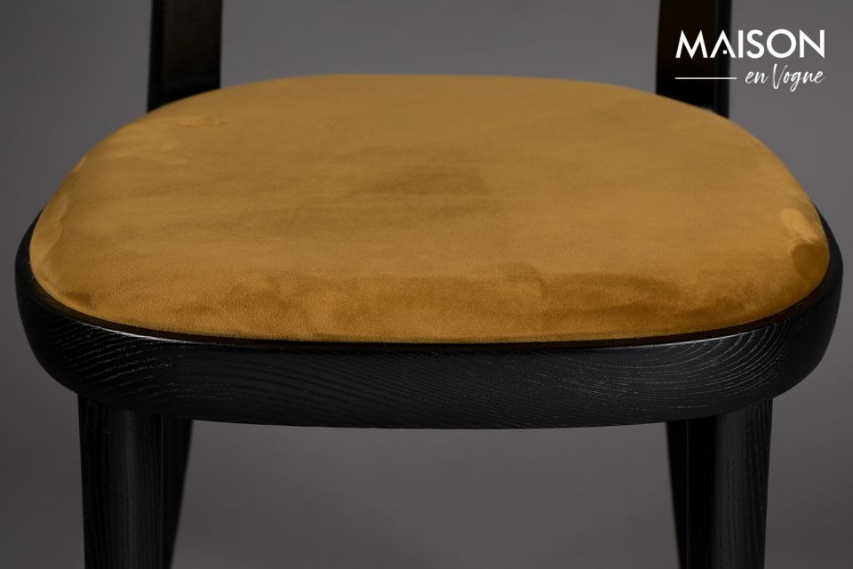 Chaise Brandon noire et ocre - 7