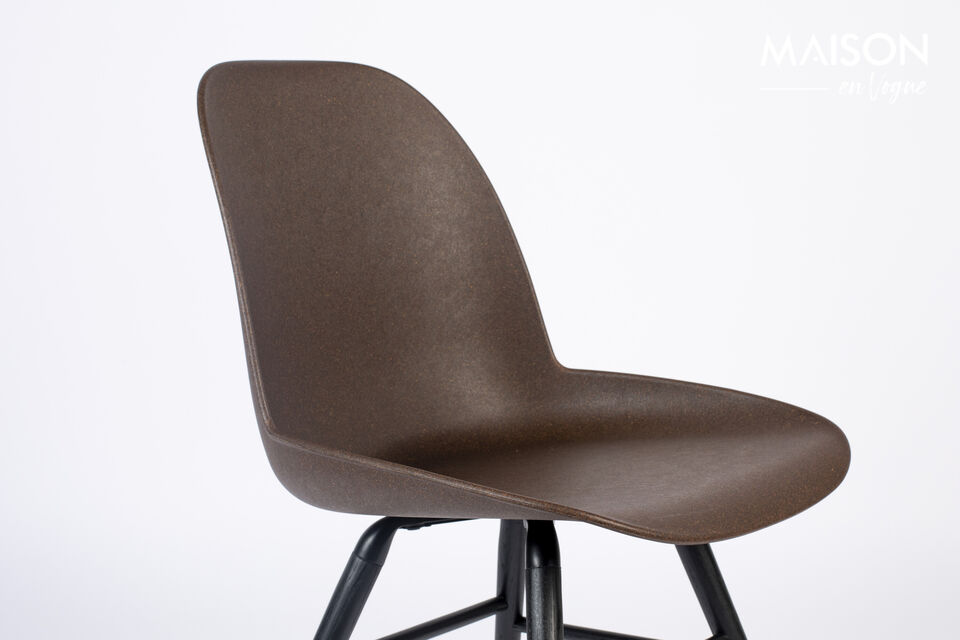 Chaise coque en marc de café recyclé et frêne brun Albert Kuip Coffee - 14
