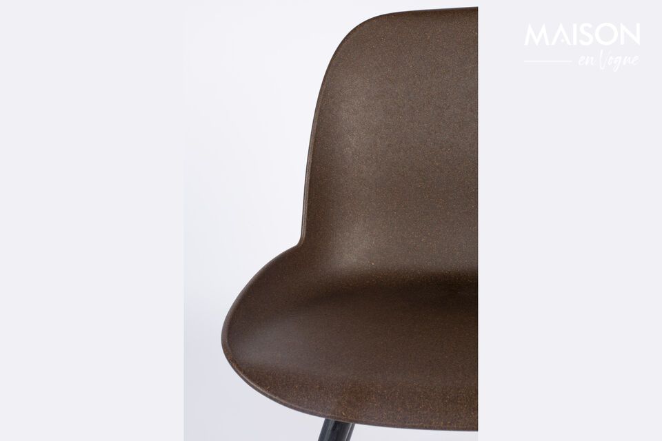Chaise coque en marc de café recyclé et frêne brun Albert Kuip Coffee - 11