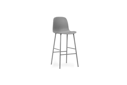 Chaise de bar en acier et plastique gris 75cm Form