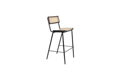 Chaise de bar en rotin et métal noir Jort