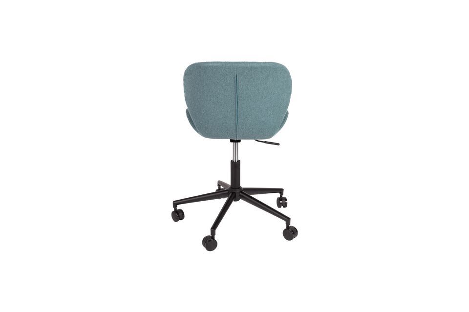 Chaise de bureau ajustable en tissu bleu et noir OMG - 6