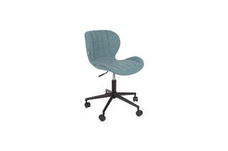 Chaise de bureau ajustable en tissu bleu et noir OMG