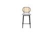 Miniature Chaise de comptoir en ratin et tissu gris Spike 6
