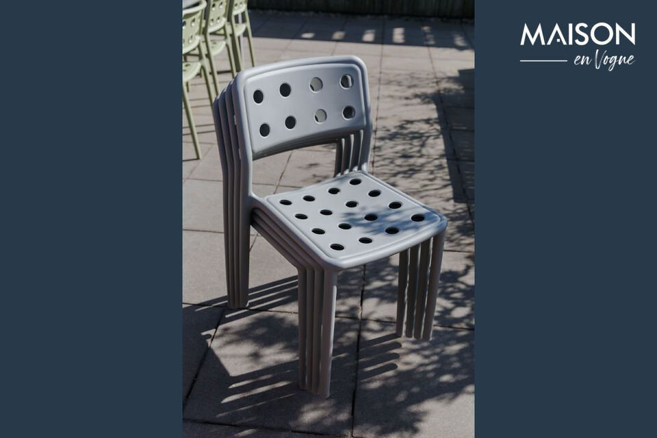 Chaise de jardin en plastique gris Serra White Label