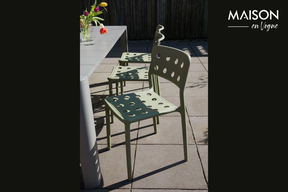 Chaise de jardin en Plastique polypropylène Vert Serra White Label