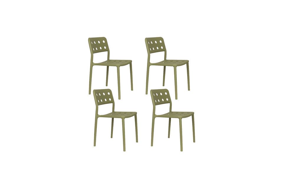 Chaise de jardin en Plastique polypropylène Vert Serra - 10