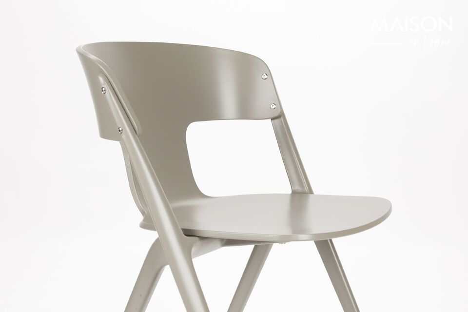 Chaise de jardin en plastique taupe Horizon - 9