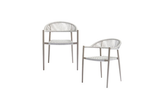 Chaise de jardin lot de 2 corde et aluminium gris clair Yellow
