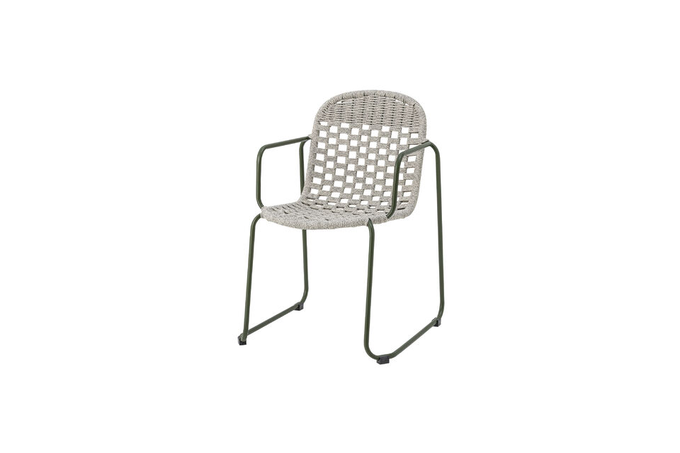Chaise de repas d'extérieur en fer vert Calana - 5