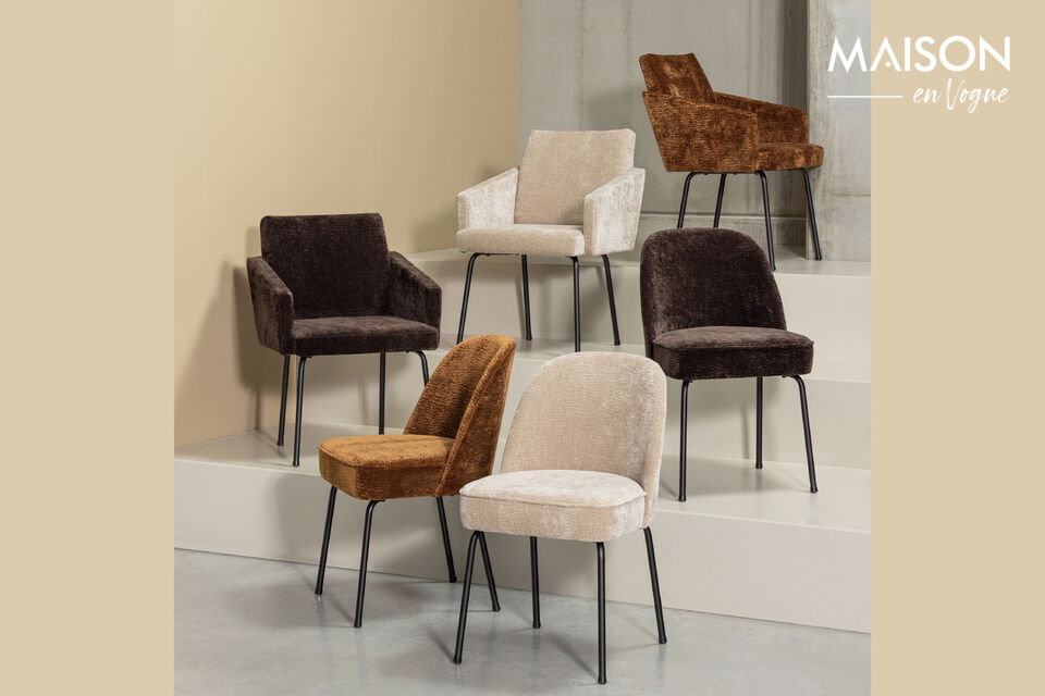 Chaise de salle à manger élégante et confortable Formes douces et agréables Rembourrée en