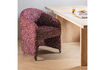 Miniature Chaise de salle à manger à roulettes tissu bordeaux Cordo 2