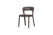 Miniature Chaise de salle à manger aspect cuir noir/gris NOBLE 1