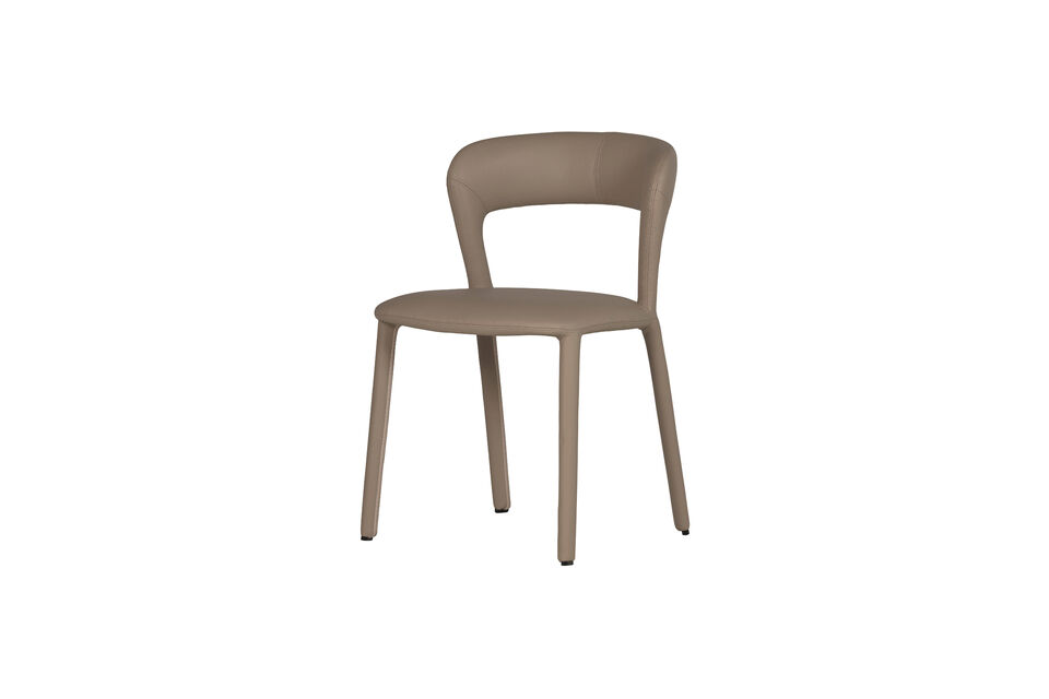 Chaise de salle à manger aspect cuir sable NOBLE Woood