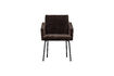 Miniature Chaise de salle à manger avec accoudoirs chenille 3D brun foncé MOUNT 5