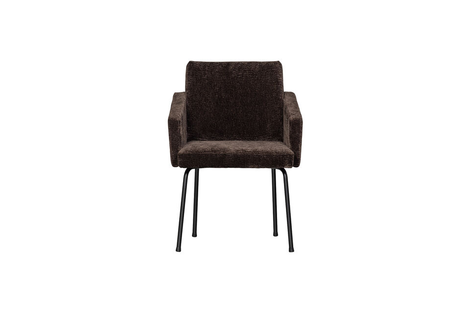 La chaise est revetue d\'un luxueux tissu chenille a effet 3D