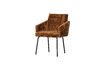 Miniature Chaise de salle à manger avec accoudoirs chenille 3D marron moyen MOUNT 1