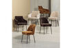 Miniature Chaise de salle à manger avec accoudoirs chenille 3D marron moyen MOUNT 2