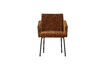 Miniature Chaise de salle à manger avec accoudoirs chenille 3D marron moyen MOUNT 4