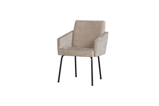 Chaise de salle à manger avec accoudoirs Tissu à trame épaisse Naturel MOUNT Détouré