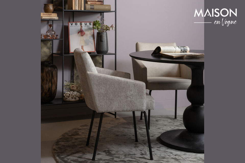 Chaise de salle à manger au design élégant Assise confortable et sûre grâce aux accoudoirs