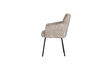 Miniature Chaise de salle à manger avec accoudoirs Tissu à trame épaisse Naturel MOUNT 5